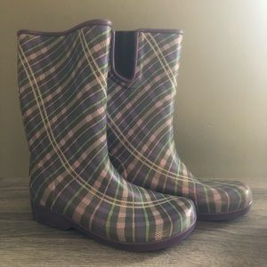 Sperry plaid Rain boots